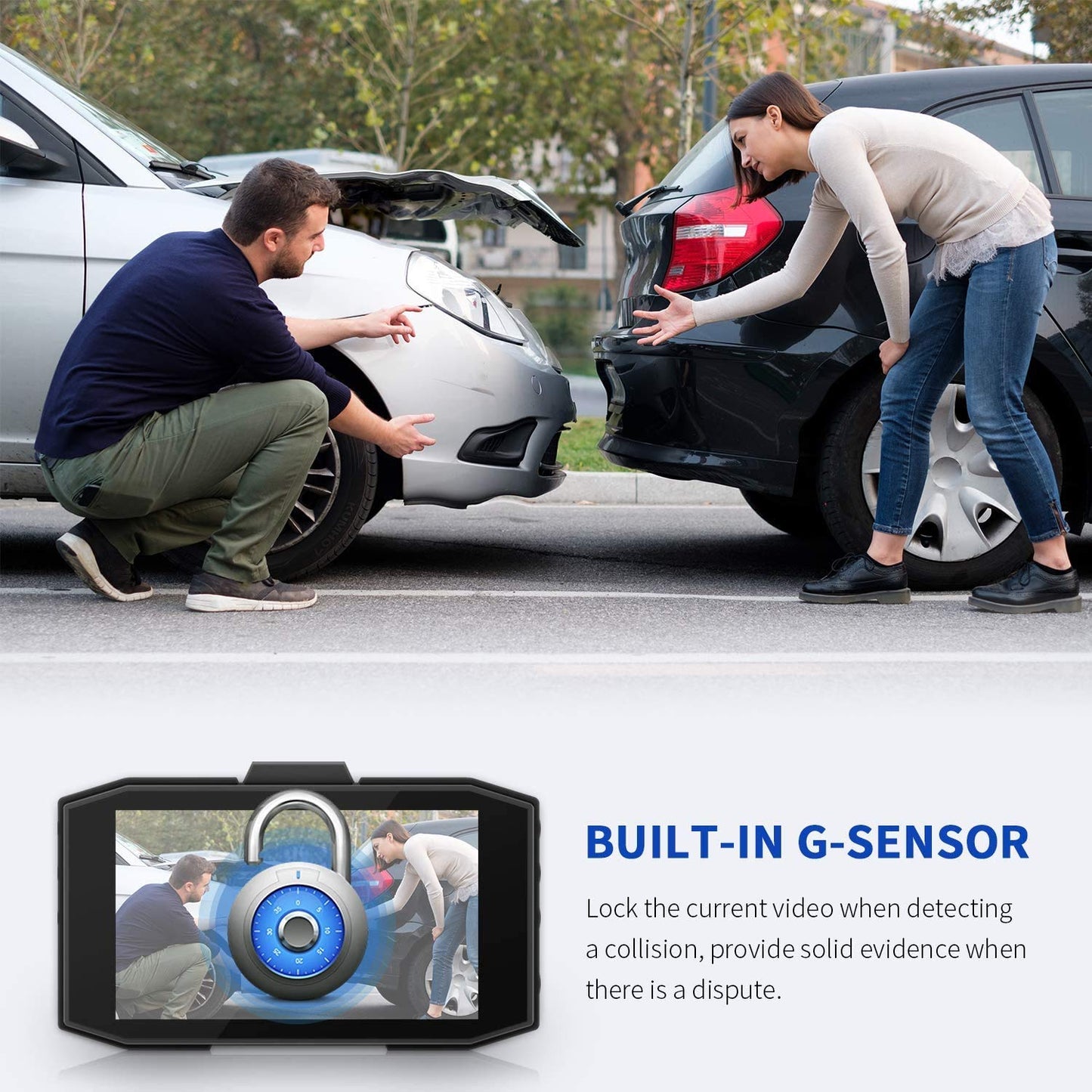 Campark Dash Cam Front and Rear Full HD Dual Dashboard Camera