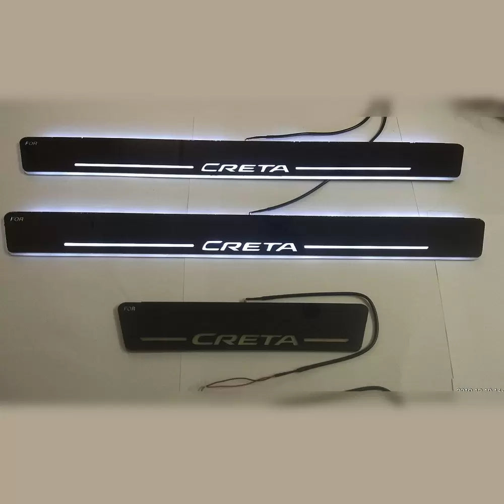 Hyundai Creta Facelift 2018-2020 Door LED Light Scuff Sill Plate Guards in Multi Color with Matrix Style - 4 Pieces
by Imported