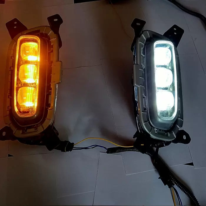 Kia Seltos 2019 Onwards Ice Cube 3 Lense LED Fog Lamp With Matrix Turn Signal - Set of 2Pcs
by Imported