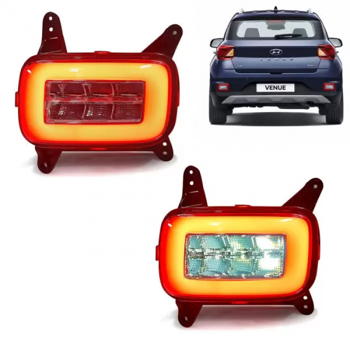 Hyundai Venue Bumper Reflector LED Light Tail Light Design (Set of 2Pcs.)
by Imported