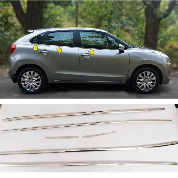 Maruti Suzuki Baleno 2015-2022 Lower Window Chrome Garnish Trims (Set Of 6Pcs.)
by Imported
