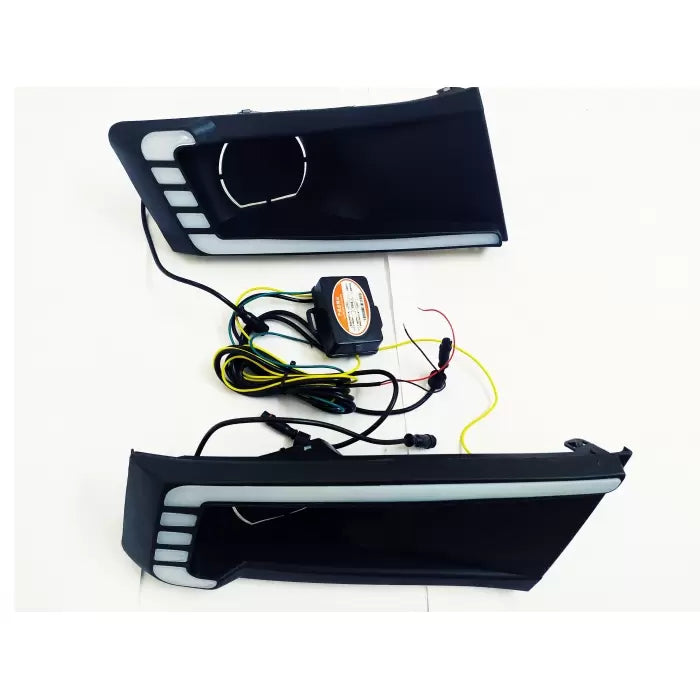 Maruti Vitara Brezza 2016 - 2019 LED DRL Daytime Running Light With Matrix Turn Signal - Set of 2.
by Imported
