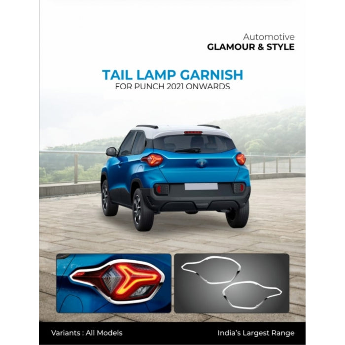Tata Punch Tail light Chrome Garnish Cover (Set of 2Pcs.)
by Galio