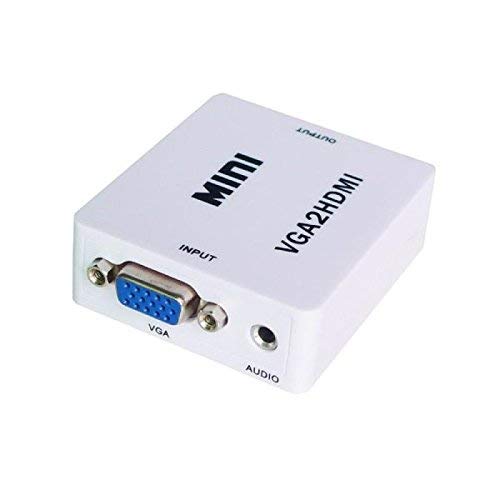 VGA to HDMI, Mini HD 1080P 3.5mm Audio VGA to HDMI HD HDTV Video Converter Box Adapter VGA2HDMI for PC Laptop Dispaly Projector