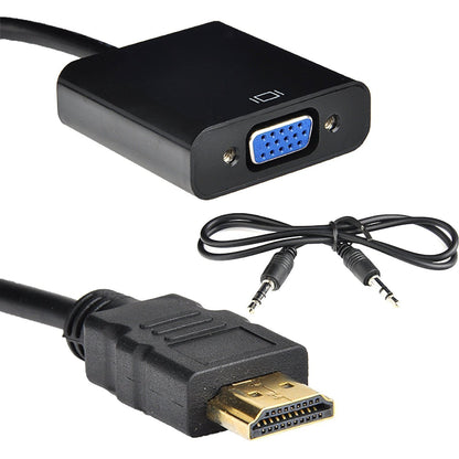 HDMI to VGA Adapter, 1080P HDMI Male to VGA Female Converter with USB & 3.5mm Audio Jack for PS4, Projectors, PC, Laptop and More