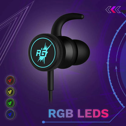 Redgear CEB-150 Gaming Earphones with Immersive Gaming Audio, RGB LEDs