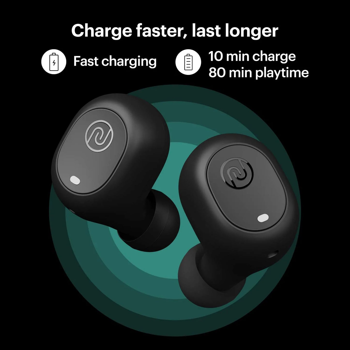 Noise Shots Nuvo True Wireless Earbuds (Stealth Black)