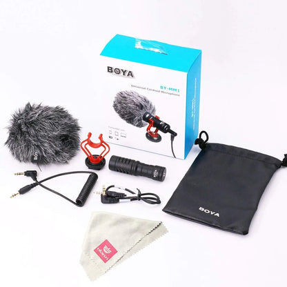 Boya by-MM1 Super-Cardioid Shotgun Microphone with Real Time Monitoring Compatible
