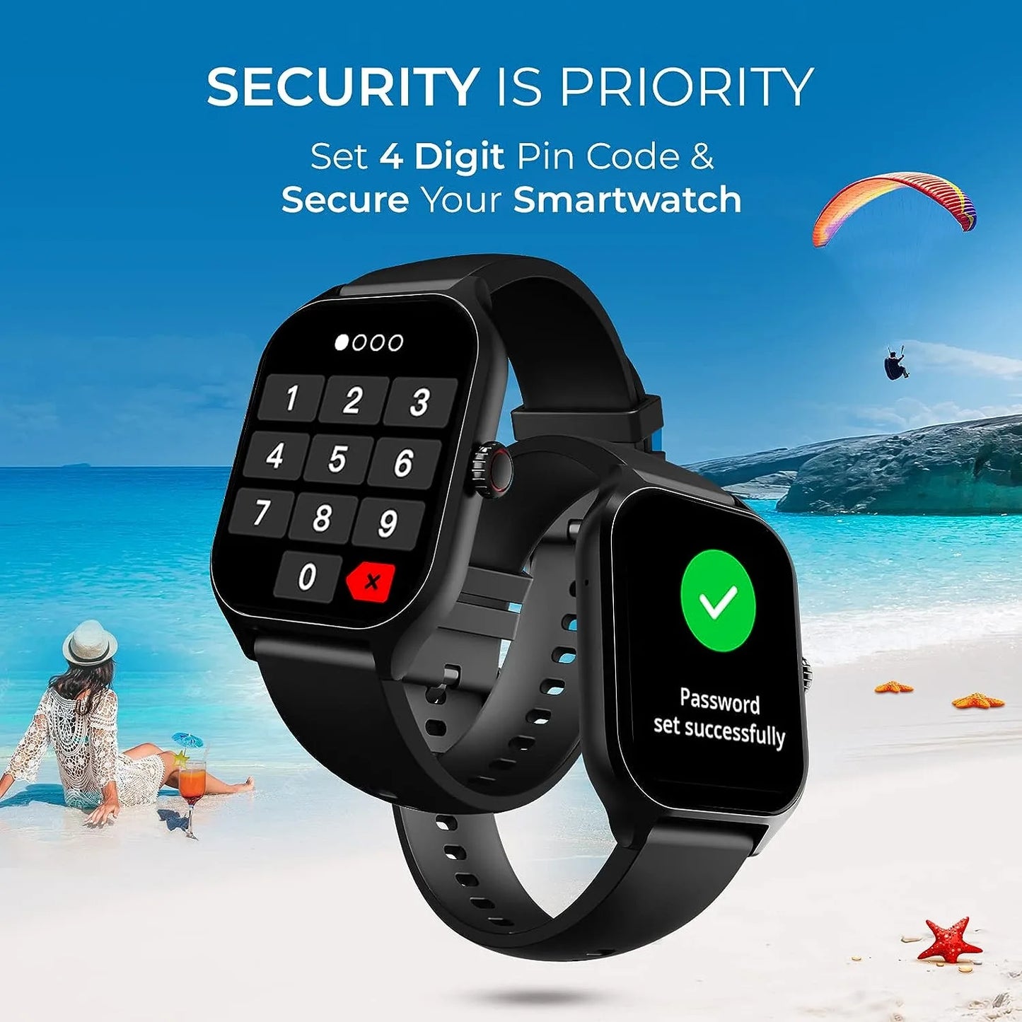 beatXP Marv Raze 1.96″ Display, Advanced Bluetooth Calling Smart Watch