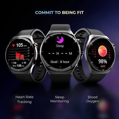 beatXP Vega X 1.43″ (3.6 cm) Super AMOLED Display, One-Tap Bluetooth Calling Smart Watch