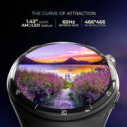 beatXP Vega X 1.43″ (3.6 cm) Super AMOLED Display, One-Tap Bluetooth Calling Smart Watch