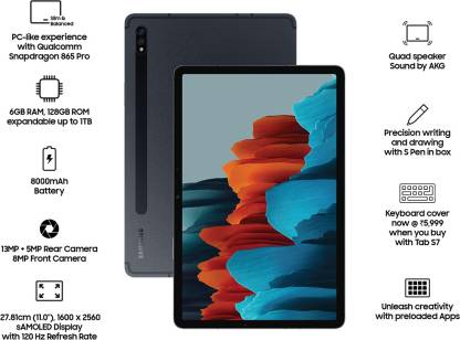 SAMSUNG Galaxy Tablet S7+ WIFI , 6 GB RAM 128 GB