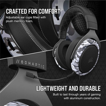 Corsair HS60 Haptic Stereo Gaming Headset with Haptic Bass, Memory Foam Earcups