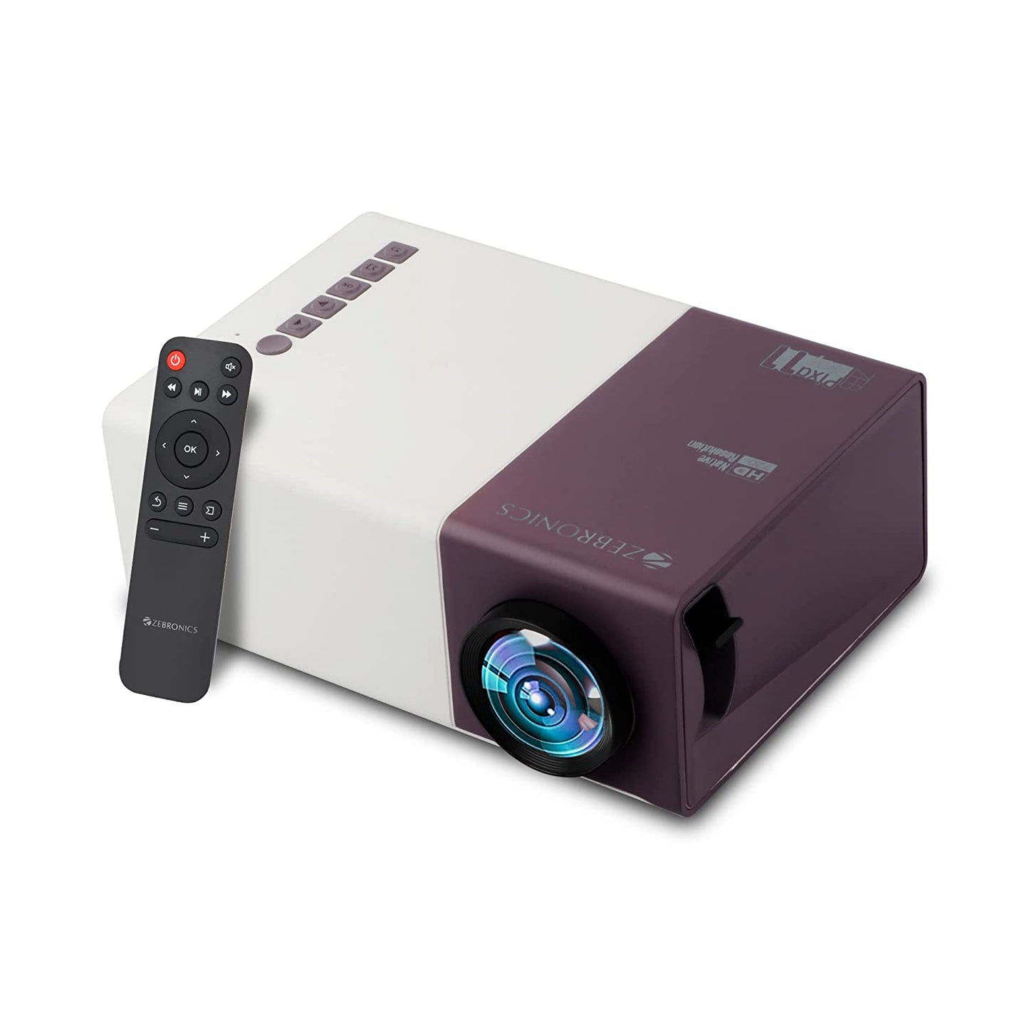 ZEBRONICS Zeb-PIXAPLAY 11 Portable LED Projector with FHD 1080p Support