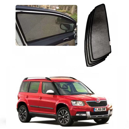 Skoda Yeti 2010 Onwards Window Zipper Magnetic Sun Shades - Set of 6