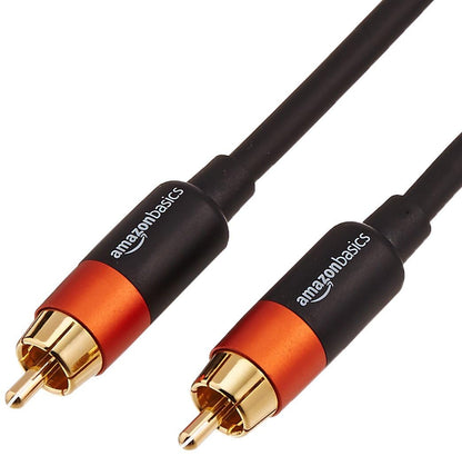 AmazonBasics Digital Audio Coaxial Cable for DVD Player (Black & Orange)