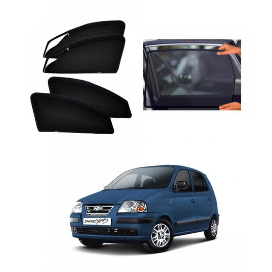 Hyundai Santro Xing Zipper Magnetic Window Sun Shades - 4 Pieces