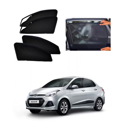 Hyundai Xcent 2015 - 2020 Zipper Magnetic Window Sun Shades - 4 Pieces