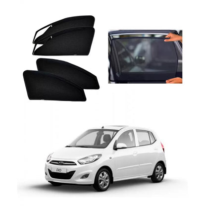 Hyundai i10 Old 2009 - 2013 Zipper Magnetic Window Sun Shades - 4 Pieces