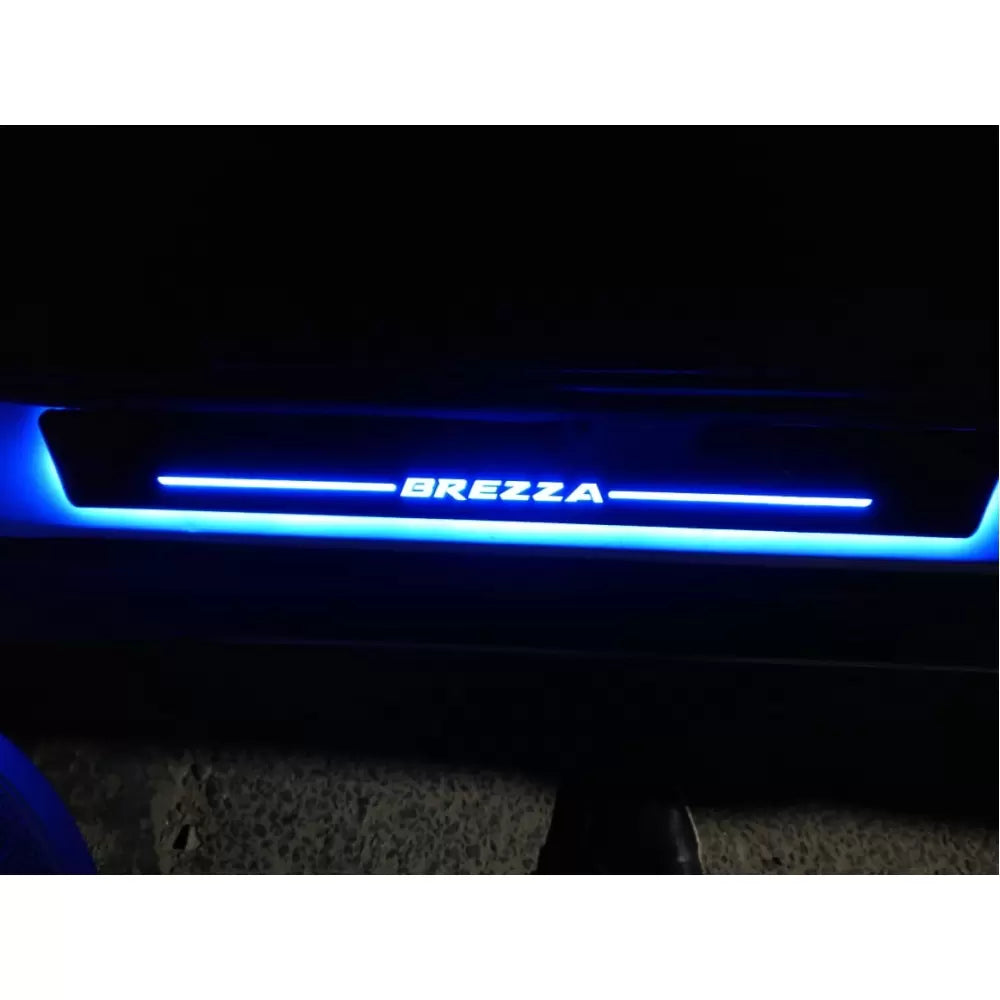 Matrix Moving LED Light Scuff Sill Plate Guards for Maruti Suzuki Vitara Brezza - 4 Pieces

by Imported