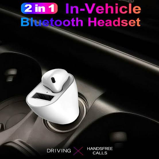 2 in 1 Vehicle Bluetooth Headset