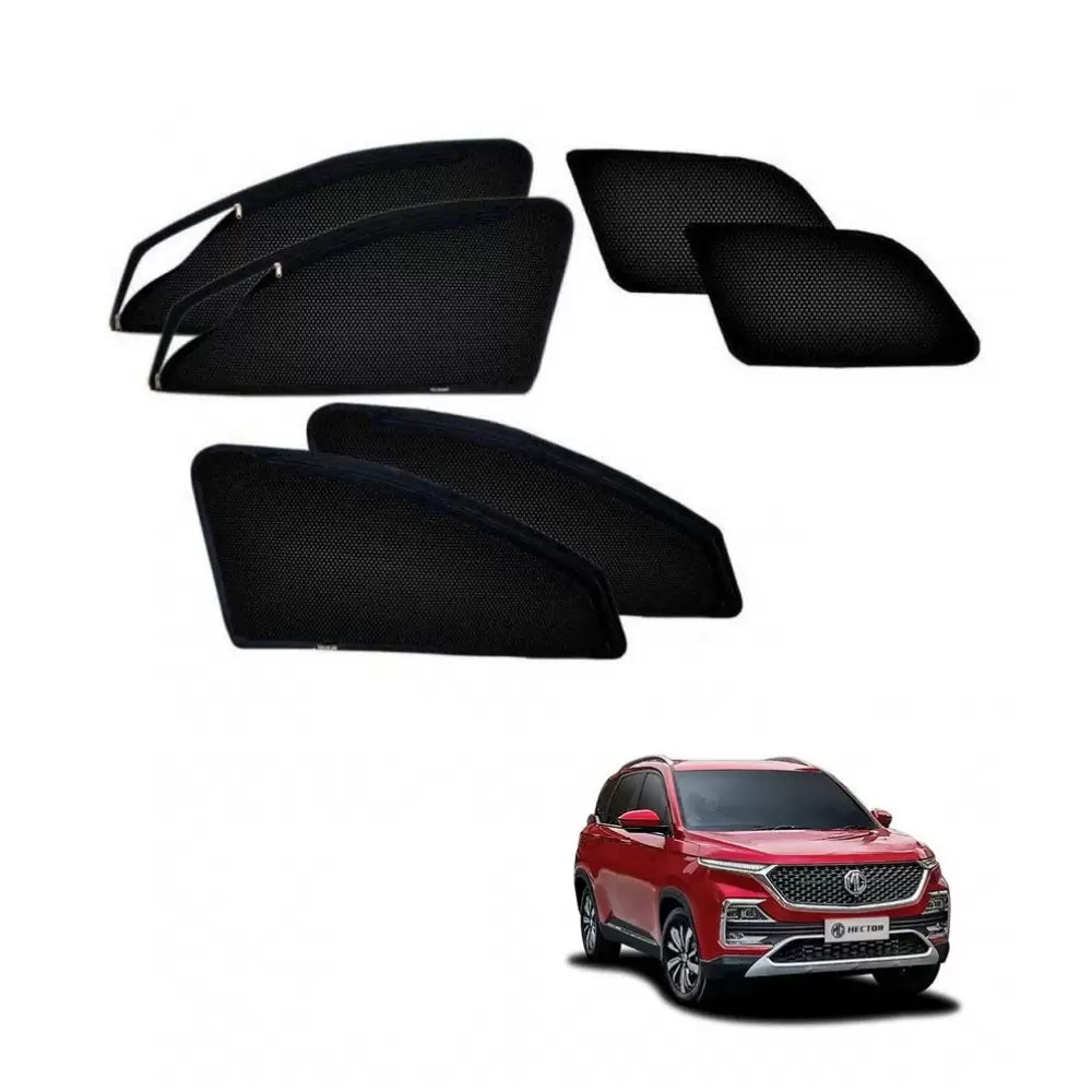 MG Hector 2015 Onwards Zipper Magnetic Window Sun Shades Set Of 6