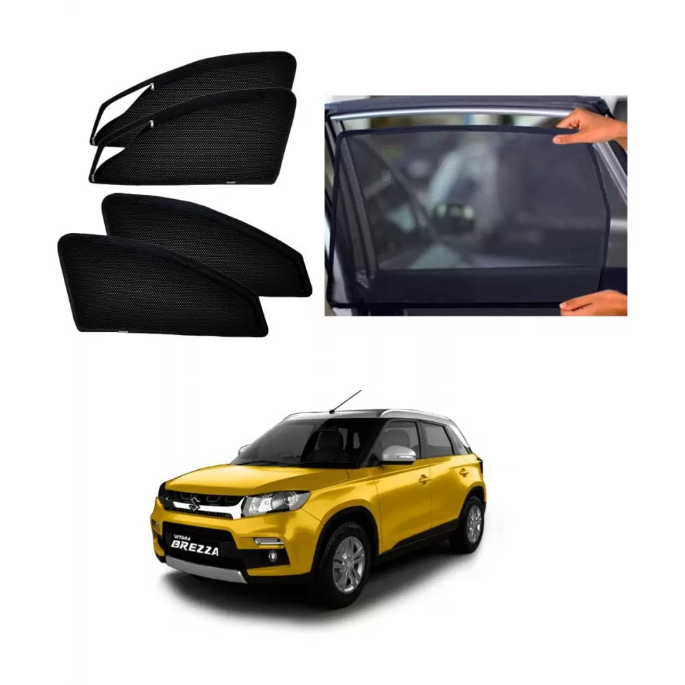 Maruti Suzuki New Vitara Brezza 2020 Zipper Magnetic Window Sun Shades - 4 Pieces