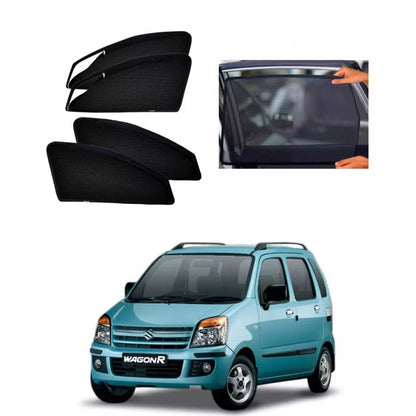 Maruti Suzuki Wagon R Old 1999-2010 Zipper Magnetic Window Sun Shades - 4 Pieces