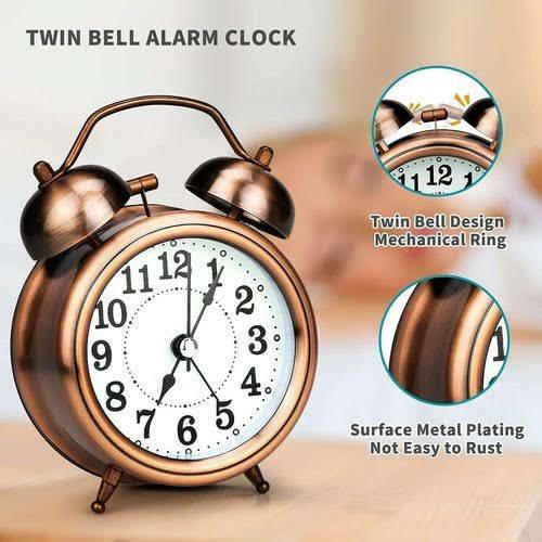 Twin Bell Copper Alarm Clock