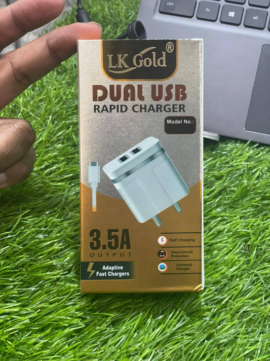 LK GOLD RAPID DOUBLE USB CHARGER