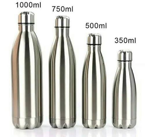 Steel Hot & Cold Cap Bottle 500 Ml (Silver)