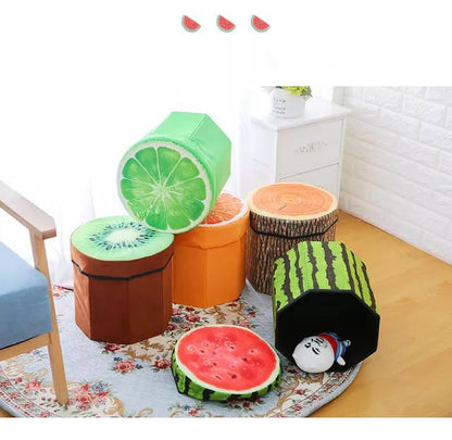 Printed Fruits Storage Stool