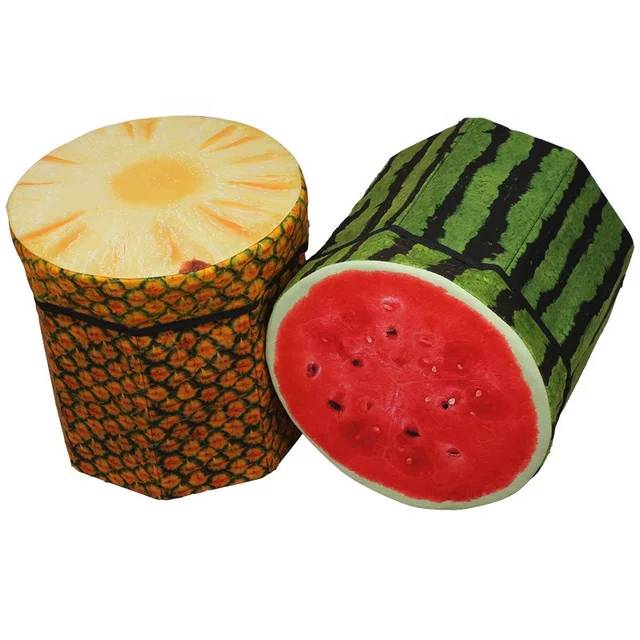 Printed Fruits Storage Stool