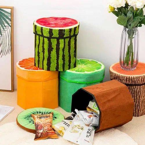 Printed Fruits Storage Stool