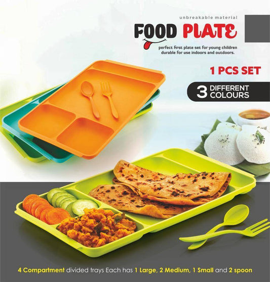 Pp Food Plate (4 Compartment)