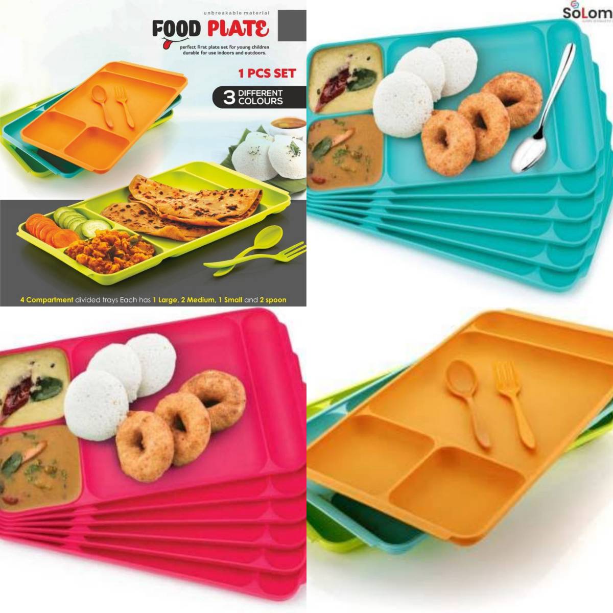 Pp Food Plate (4 Compartment)