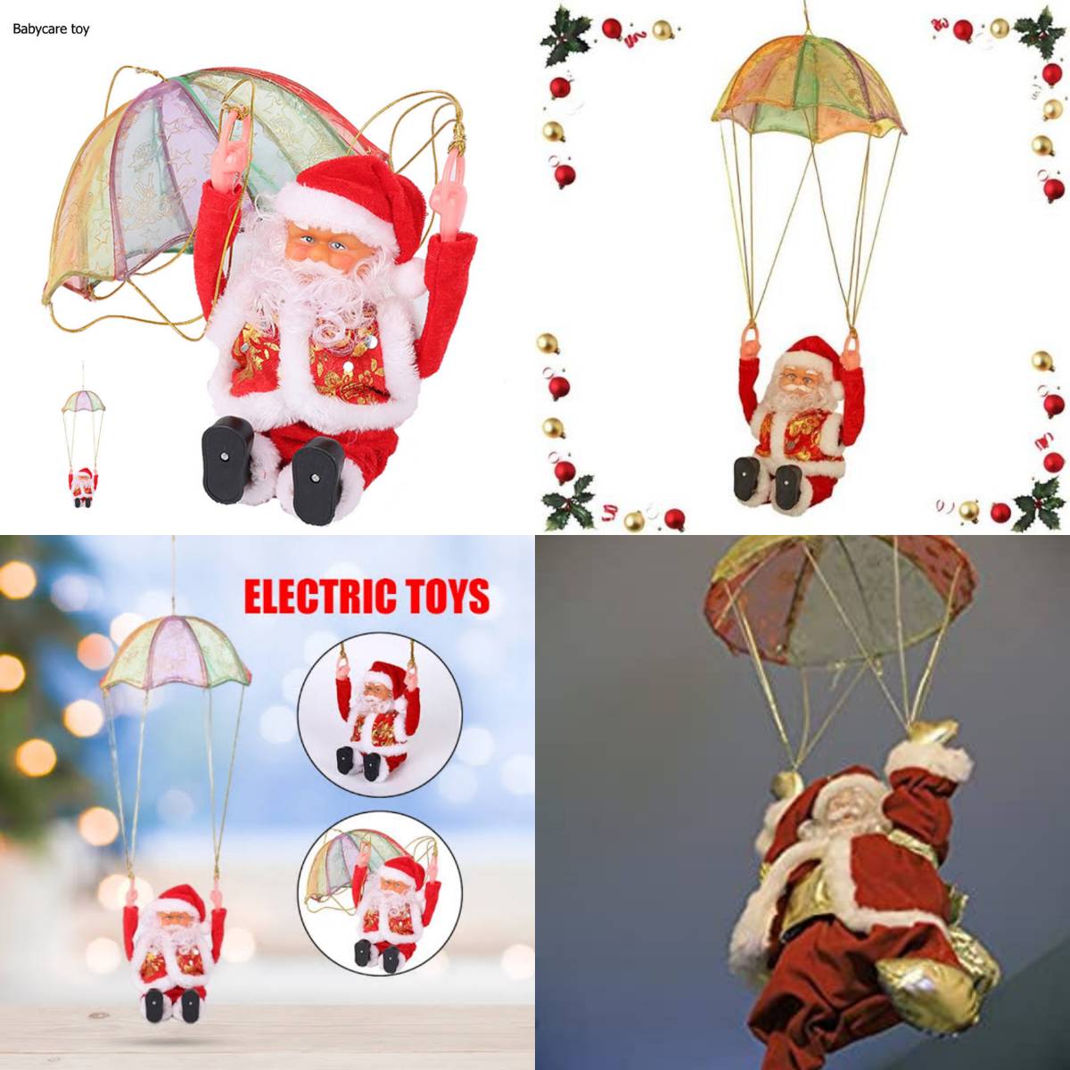 Tumbling Parachute Santa