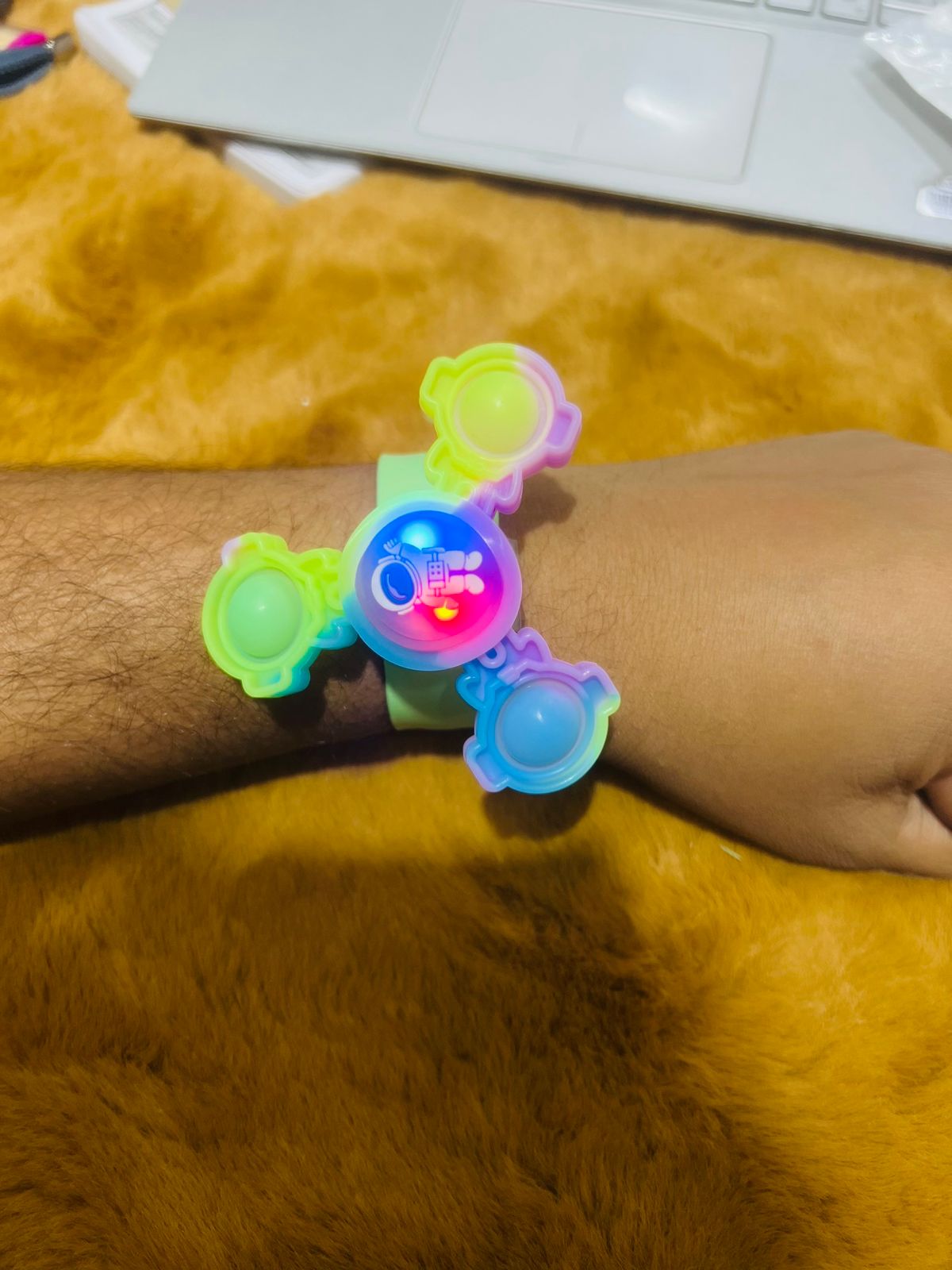 Wrist Band With LED Popit Spinner