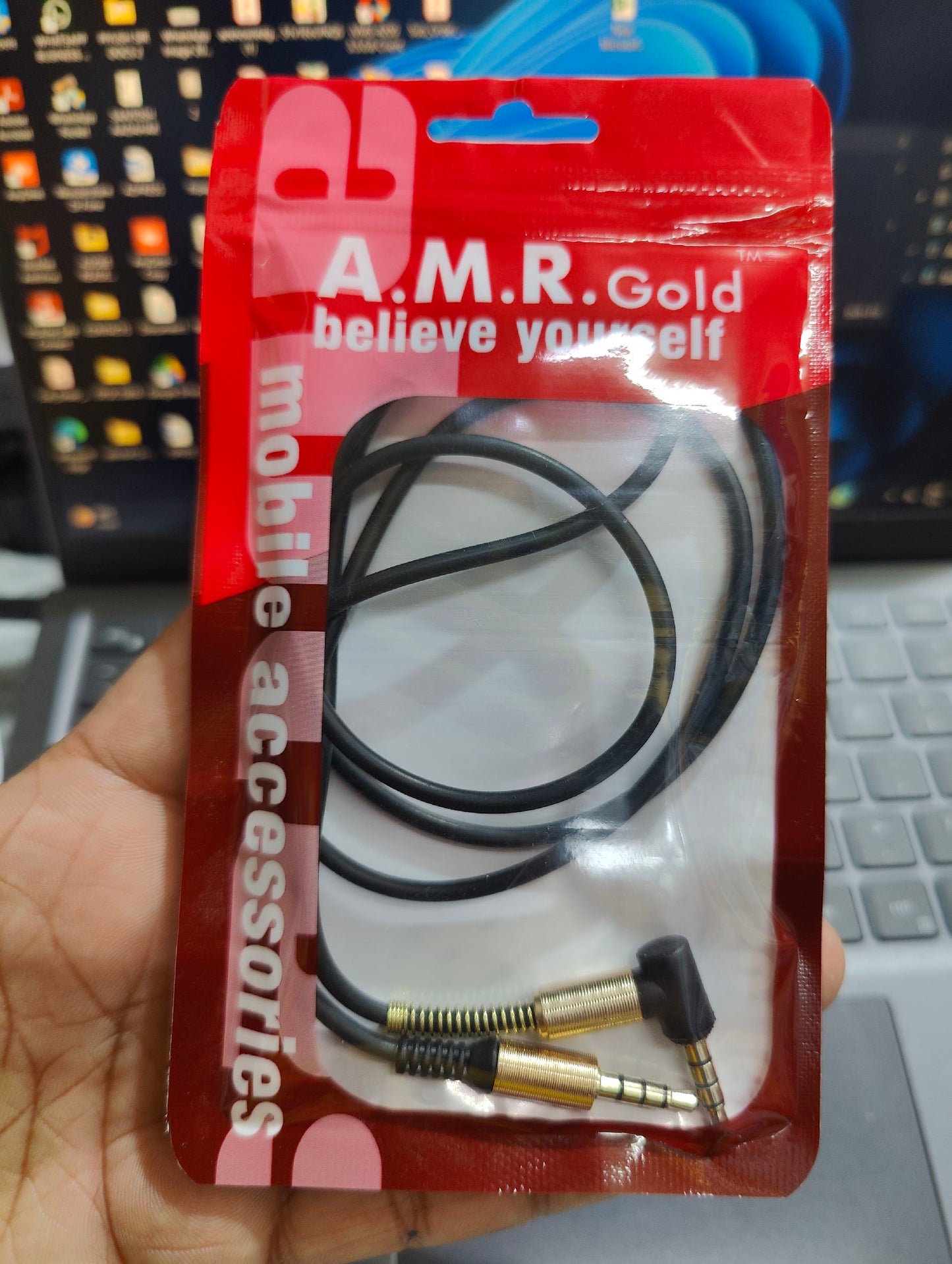 AMR GOLD L SHAPE METAL AUX CABLE