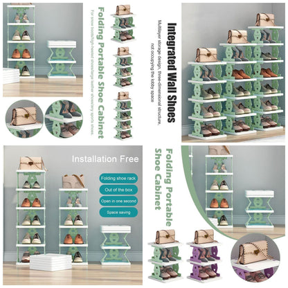 Creative 4 Layer Foldable Multitasking Shoe Rack