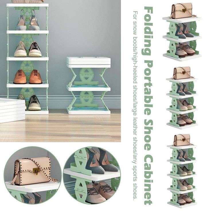 Creative 4 Layer Foldable Multitasking Shoe Rack