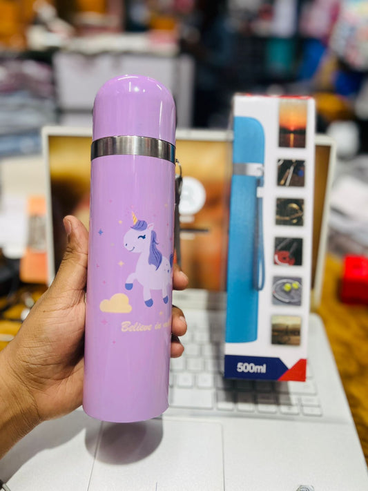 B-19 Unicorn Print Flask Bottle