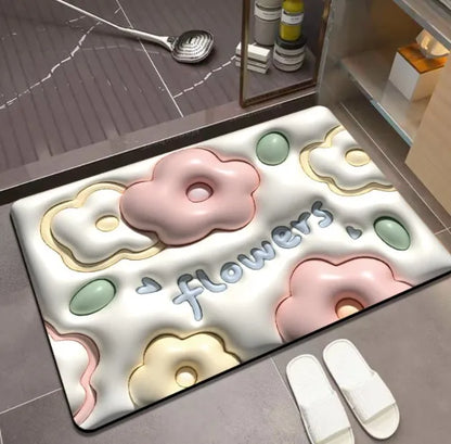 5D Print Bathroom Water Absorbing Mat