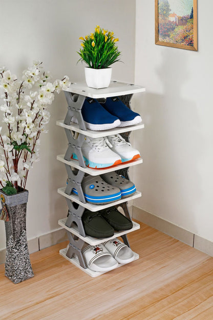 Creative 4 Layer Foldable Multitasking Shoe Rack