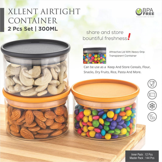 2 Pcs Airtight Container (XLLENT) 300 ML