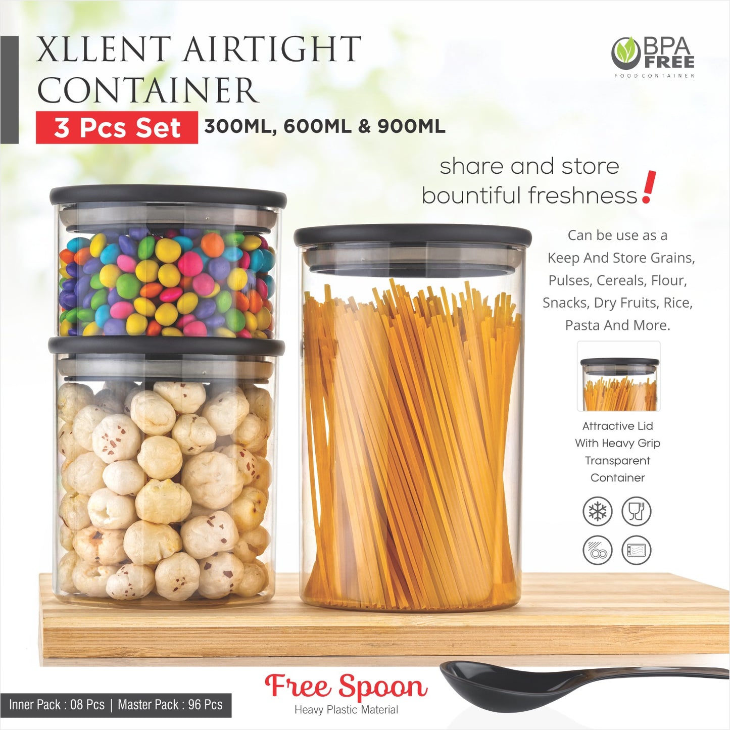 3 Pcs  Airtight Container (XLLENT)