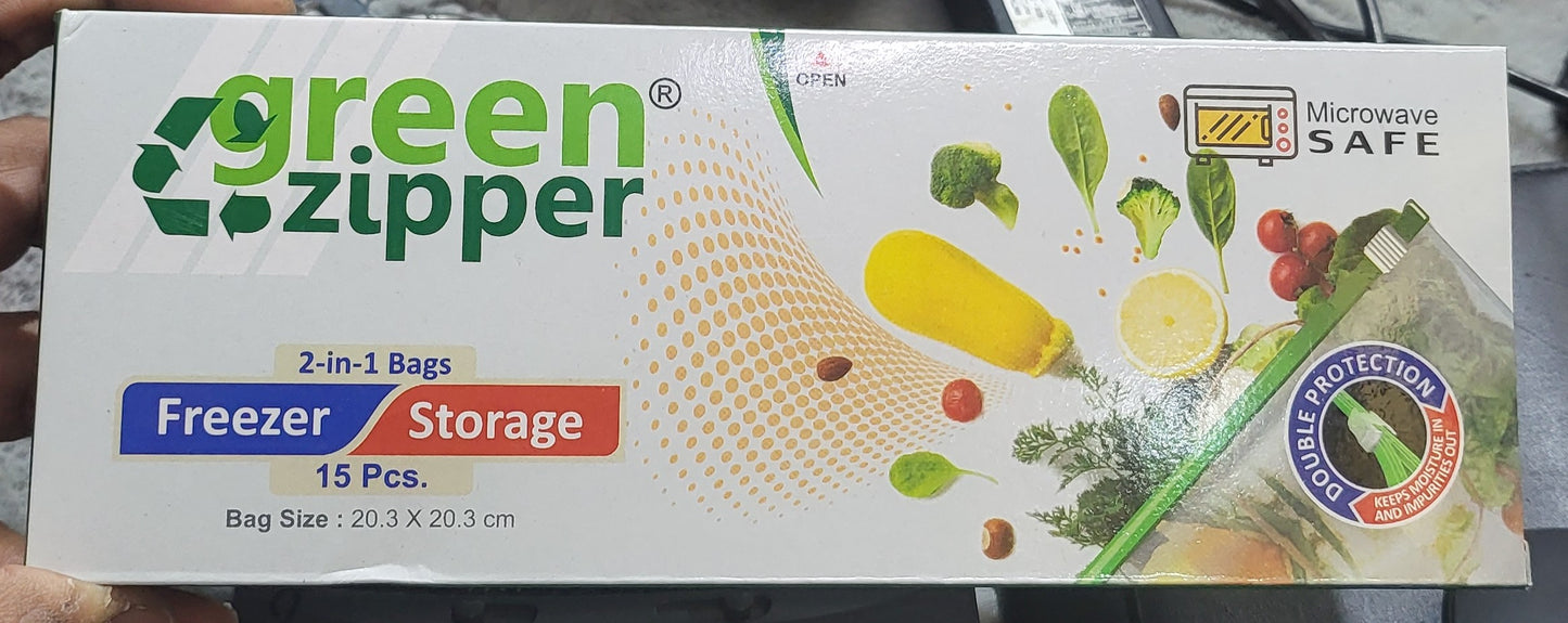 GREEN ZIPPER BOX FREEZER STORAGE