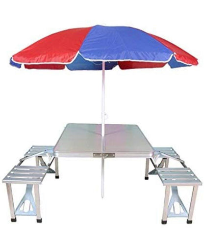 Almunium Picnic Table With Umbrella