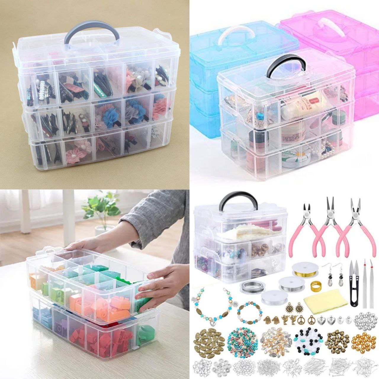 3 Layer 30 Grid Multipurpose Storage Box