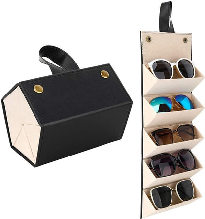 FOLDABLE 5 LAYER TRAVEL SUNGLASS HOLDER